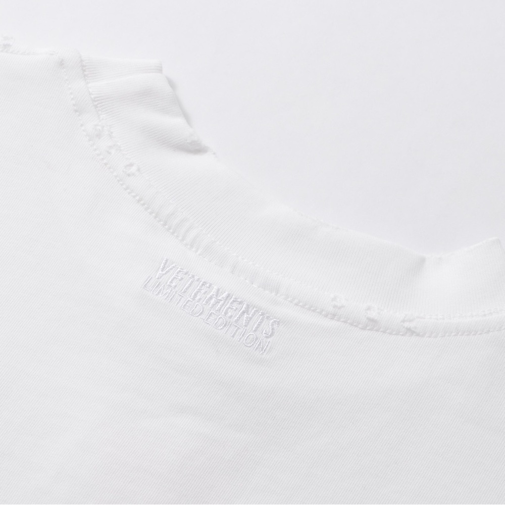 Vetements White Tee with Yellow and Maroon Graphic - Picture 8 of 9